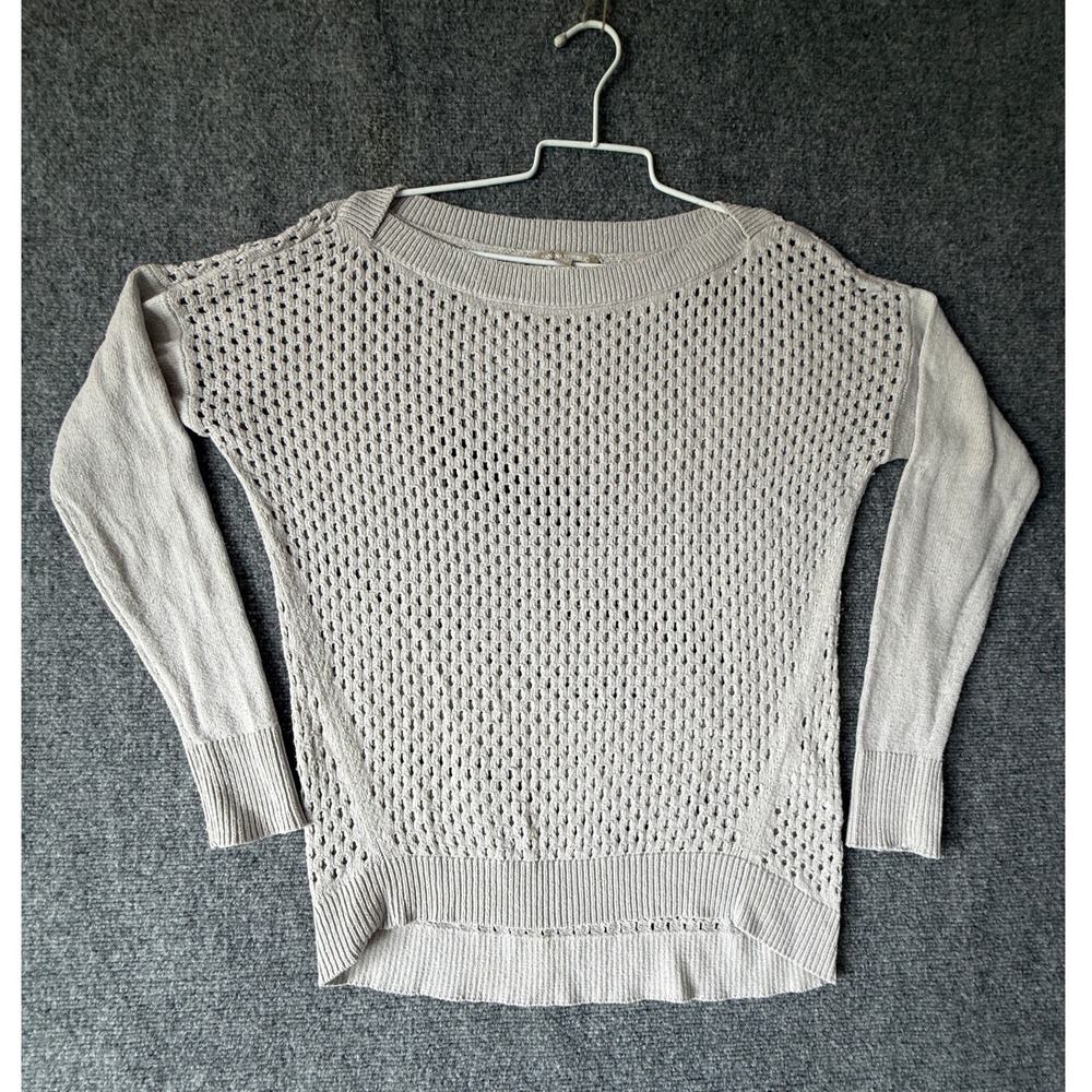 Banana Republic Womens Beige Knit Open Weave Long Sleeve Sweater‎ - M